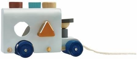 PlanToys® Wooden Shape Sorting Bus Toy for Kids Ages 3+ Montessori Play Set | pull along toy, shape sorter, color learning, girls, boys, fine motor coordination educational gift for toddlers age 3+