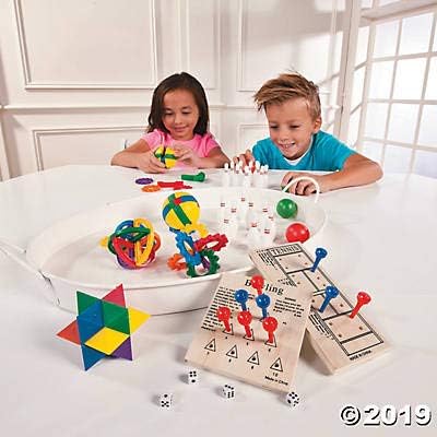 Fun Express Wooden Board Games Set 12 Pack | Classic Travel Games for Kids & Adults, Mini Peg Board Games, Checkers & Tic Tac Toe, Portable for Road Trips & Camping
