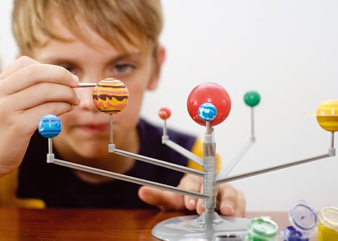 4M Solar System Planetarium - DIY Glow-in-the-Dark Model Kit for Kids | Build a 11.8 in rotating solar system with snap-together planets, glow paint, stand, and educational space facts