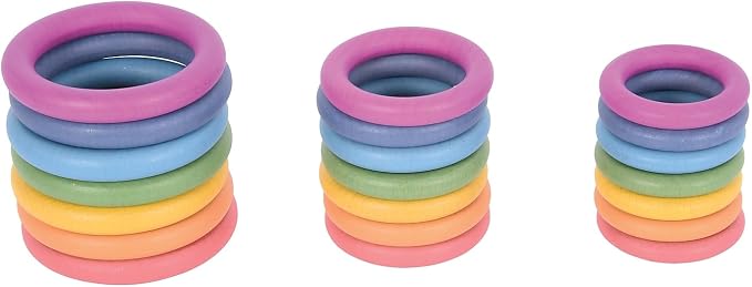 TickiT-73977 Rainbow Wooden Rings - Set of 21 - 3 Sizes - Counting and Sorting Rings - Loose Parts Wooden Toy for Babies and Toddlers 10m+ - Inspire Curiosity and Open-Ended Play | Counting and Sorting Rings, Loose Parts Wooden Toys, Inspire Curiosity ...