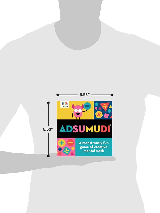 Evermade Adsumudi Math Game - The Monstrously Fun, Smart Game for Kids to Practice Multiplication, Division, Addition and Subtraction - Great for Kids Ages 8-12