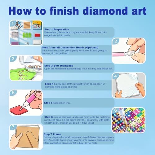 DOZEEZOP 12-Pack Small Diamond Art Kits for Kids 6-12, Sky-Animals 7"x7" | 5D Diamond Painting, Partial Round & Special Drills, Desktop & Wall Decor, Beginner DIY Craft, Stress Relief Gift