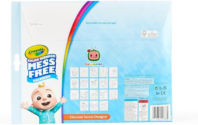 Crayola Cocomelon Color Wonder Coloring Set, Cocomelon Coloring Pages, Mess Free Coloring for Toddlers, Travel Activity, Gift for Kids