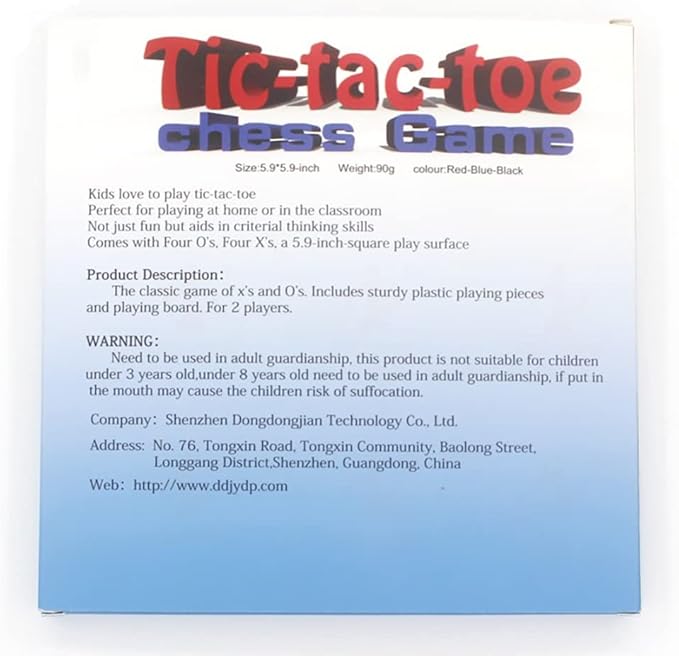 Tic Tac Toe Board Game, Classical Family Board Game | Children's Tic Tac Toe Game, Plastic tic tac Toe Game, Board Size 15 X 15 cm