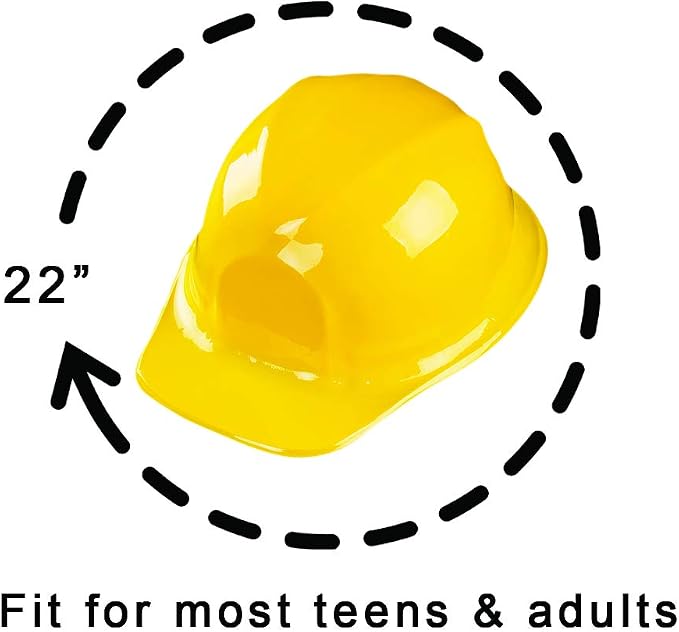 Super Z Outlet 12 Pack Yellow Construction Hard Hat Plastic Birthday Party Supplies Worker Caps Set Halloween Costume Toy