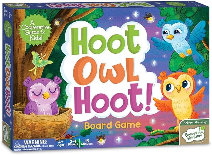 Peaceable Kingdom Hoot Owl Hoot - Cooperative Matching Game For Kids | Cooperative color-matching game—work together to fly the owls home before sunrise. Builds teamwork, ages 4+