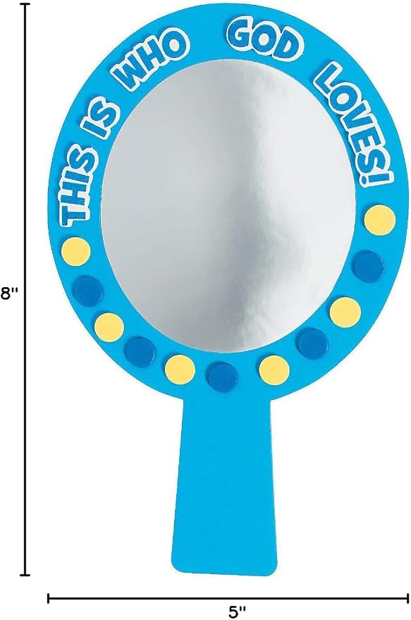 Fun Express This is Who God Loves Mirror Craft Kit - Engaging Religious Craft Activity for Kids - Perfect for Home - Projects Educational Fun for Sunday Schools Churches - 1 Piece VBS 2026 | Engaging Religious Craft Activity, Perfect for Home Projects,...