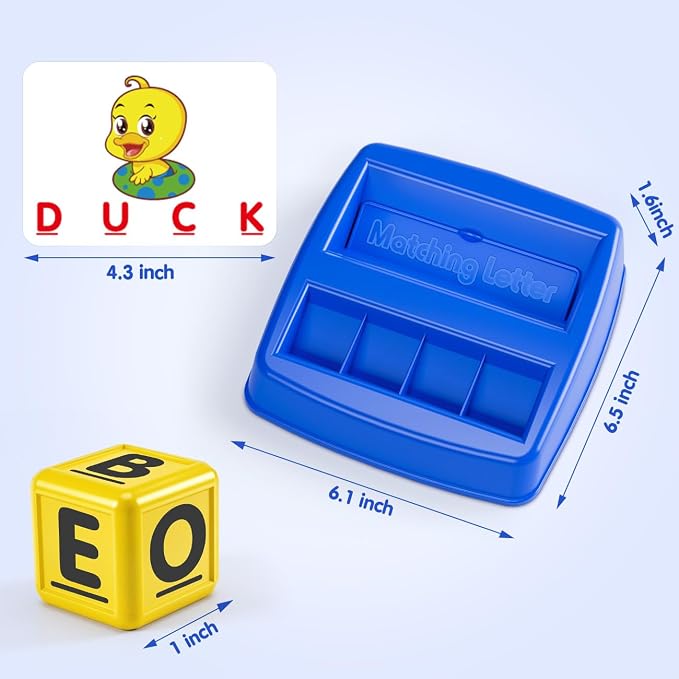 NARRIO Matching Letter Game, Educational Toys for 3 4 5 Year Old Boy, Spelling Word Games for Kids Ages 4-6 8, Board Games Puzzles for Toddlers Preschool Learning Activity