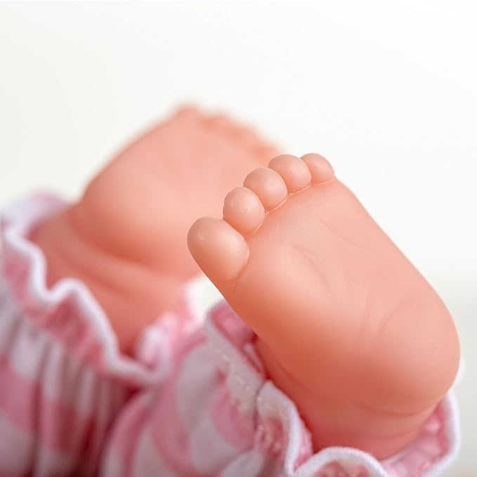 15" Realistic Soft Body Baby Doll with Open/Close Eyes | JC Toys - Berenguer Boutique | 10 Piece Gift Set with Bottle, Rattle, Pacifier & Accessories | Pink | Ages 2+