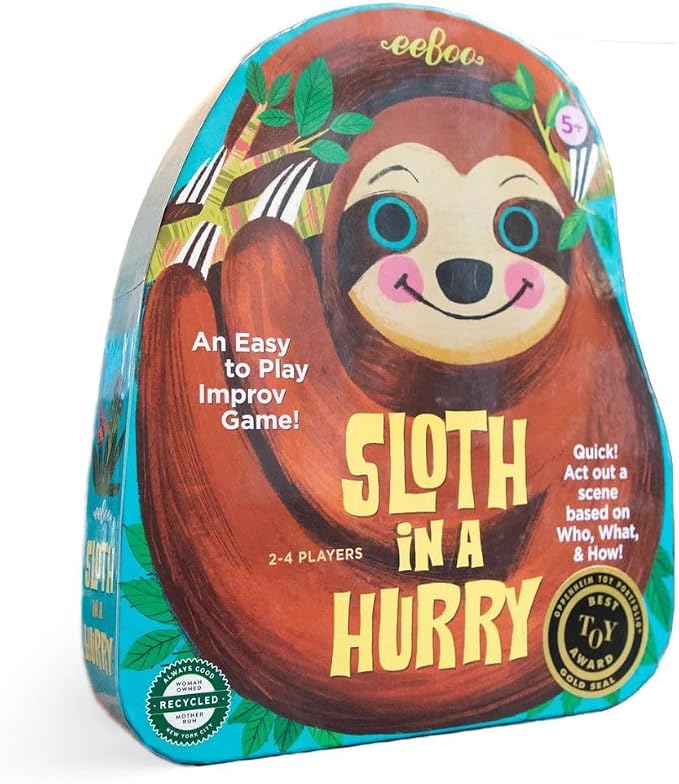 eeBoo Sloth in a Hurry Improv Action Board Game for Ages 5+