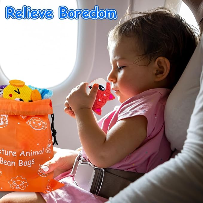 Sensory Bean Bag for Kids 12 Pack,Texture Beanbags Sensory Toys for Autism | Cute Animal Beanbags,Sensory Toys for Toddlers Kids Learning,Sensory Play Fine Motor Anxiety Relief