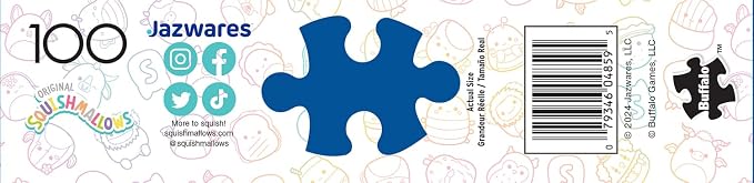 Buffalo Games - 100 Piece Squishmallows Jigsaw Puzzle for Kids Ages 6+ | Officially Licensed, Made in the USA, Recycled Board, Poster Included, 15 in x 11 in, Giftable