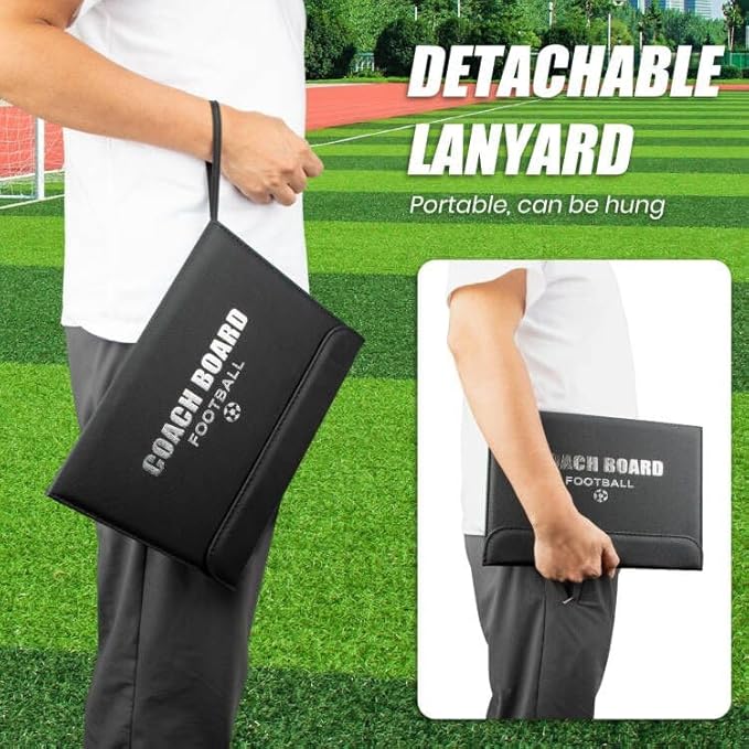 Foldable Magnetic Soccer Coaching Board, Soccer Tactics Strategy Board | Portable Soccer Board with Dry Erase Markers and Magnetic Markers for Coaches Training, Great Gift for Kids Soccer Coach.