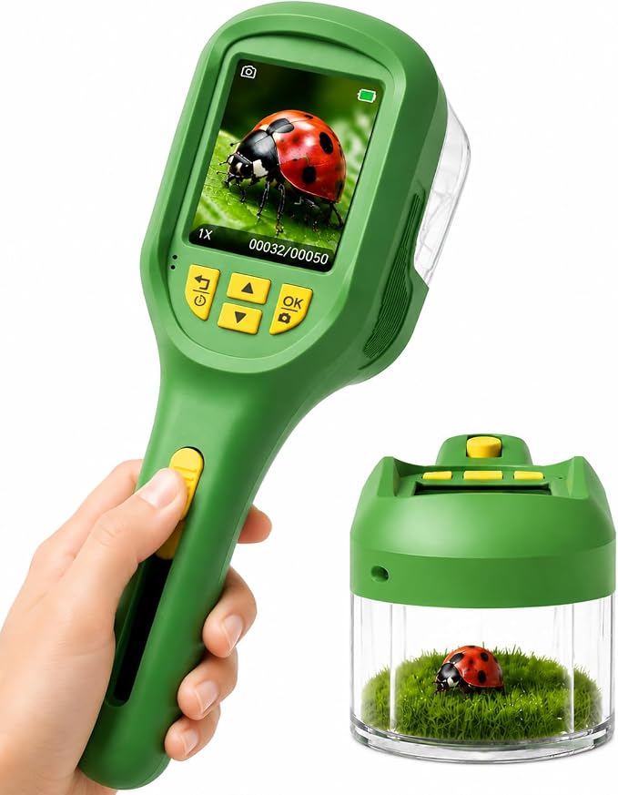 Bug Catcher for Kids with Camera & Auto-Focus | Digital Microscope,Outdoor Explorer STEM Science Kit, Birthday Gifts for Boys Girls Ages 3-8
