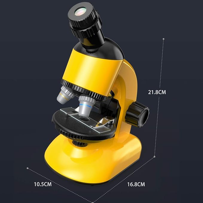 Microscope Kit for Kids - LED 40X-1200X Magnification Science Toy, Slides With Specimens, STEM Kit for Students