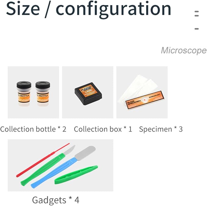 Student Microscope for Kids 4-15 School Homeschool Lab with Slide Set | 100-1200X high magnification optical lens, full specimen slide kit, portable for classroom teaching & home biology study