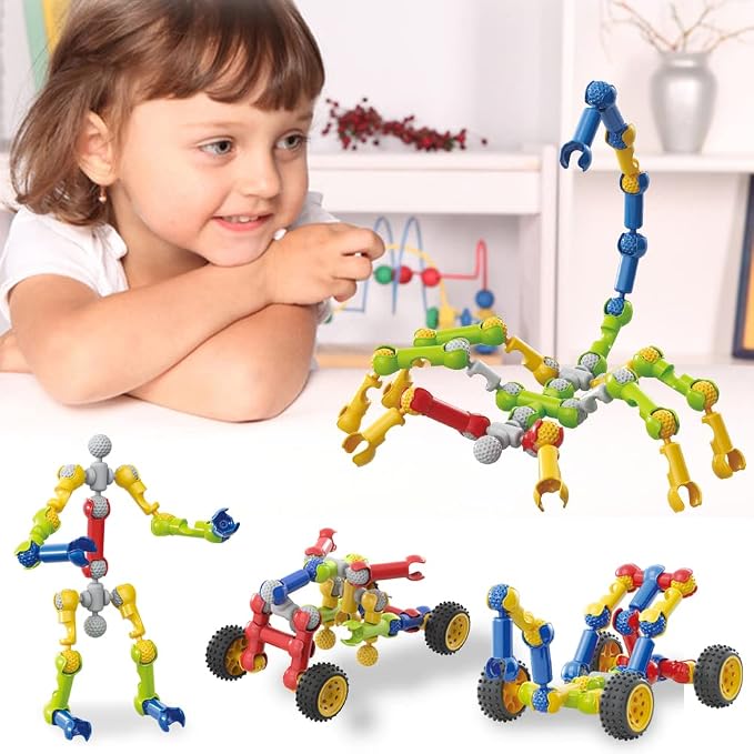 170 Pcs STEM Building Toys for Kids Ages 4-8, Building Blocks Educational Construction Engineering Building Kit for Ages 3 4 5 6 7 8 9 Year Old Creative Kids Games, Christmas Birthday Gifts Boys Girls | Interactive engineering kit for hands-on learning...