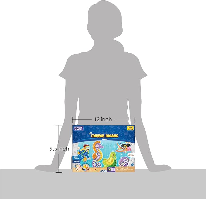 Imagimake Mirror Mosaic - Ocean, 10 Templates, 950+ Stickers | Mess-Free Craft Activity, Screen-Free Creative Art Kit for Kids, Birthday Gift for Boys & Girls Ages 3,4,5,6,7 Years Old