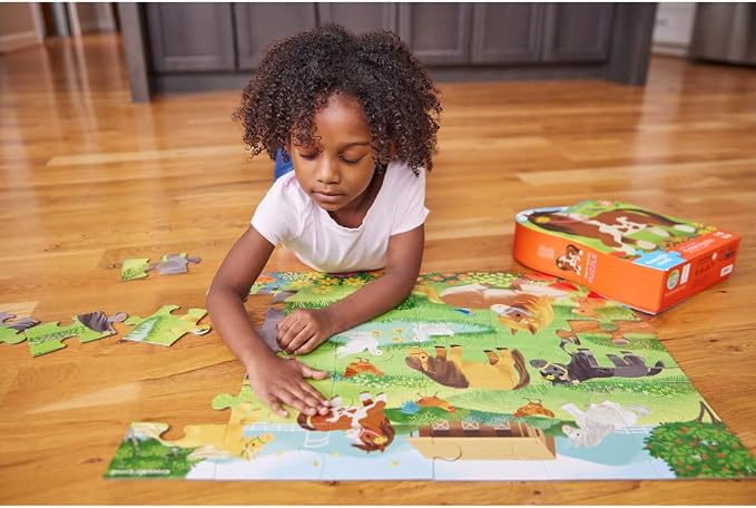 Crocodile Creek Jigsaw Puzzle, 36 Piece for Kids 3 Years and Up, Heavy-Duty Shaped Box for Storage, Finished Puzzle Size 18 x 24 inches, Pretty Ponies