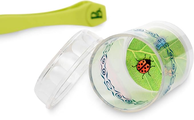 B. toys Bug Bungalow Bug Catching Kit with Mesh Bug House Case, Summer | 4-piece insect catching kit with mesh case, magnifying container, tweezers, magnifier, carry handle for nature play, 3+ Years