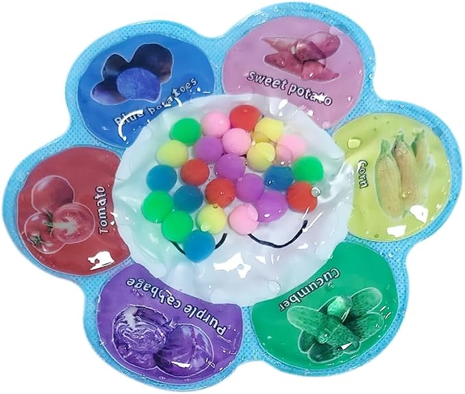 Limpskys Color Sorting Sensory Toys, Sensory Toys for Toddlers, Sensory Calming Tools for Kids, Quiet Fidget,Color Matching Game (Multicolor- Vegetable)