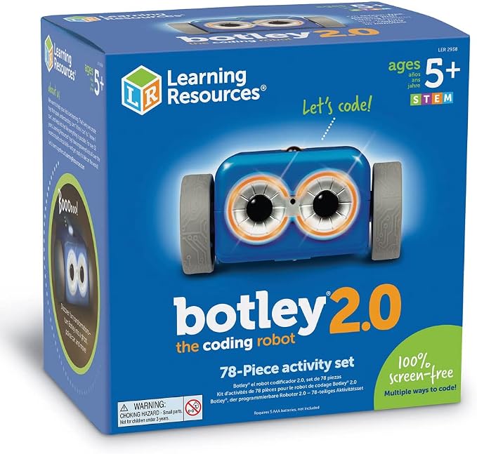 Learning Resources Botley The Coding Robot 2.0 Activity Set - 78 Pieces, Ages 5+, Coding Robot for Kids, STEM Toys for Kids, Early Programming and Coding Games for Kids | STEM Toy, Robots for Kids, Early Programming Robot Kit, Screen Free Coding for Ki...