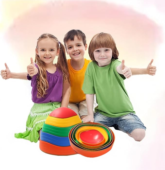 Fanboxk Stepping Stones for Kids,Non-Slip Toddler Sensory Toy | Sensory Balance Stepping Stones for Promoting Toddler Balance Coordination Skills,Up to 220 LBS for Indoors or Outdoors Play