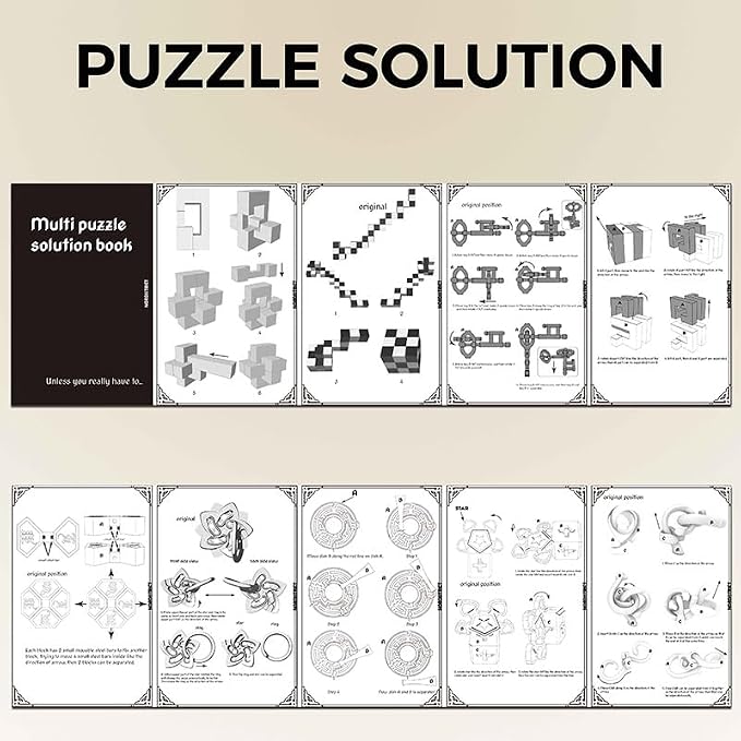 9PCS Metal Brain Teaser Puzzle Set, 3D Disentanglement Interlocking IQ Brain Puzzles for Adults & Teens, Fidget Desk Toy, Stress Relief Gift for Birthday, Christmas, Holiday & Family Party