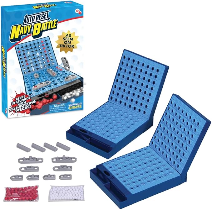 Navy Battle Board Game for Kids Ship Battling Game, Strategy Board Game | Self Sorting, Classic Ship Battle, Multi-Player