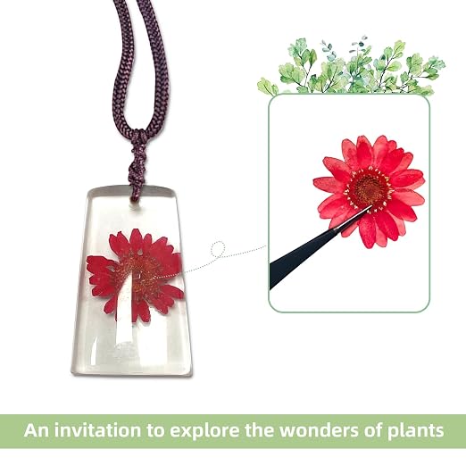 18 pcs Plant Amber Fossils, BOSOIRSOU Amber Fossil Pendants, Different Plant Specimens, Plants Preserved in Resin, Kids Educational Toy and Scientific Amber Collections - Random Patterns