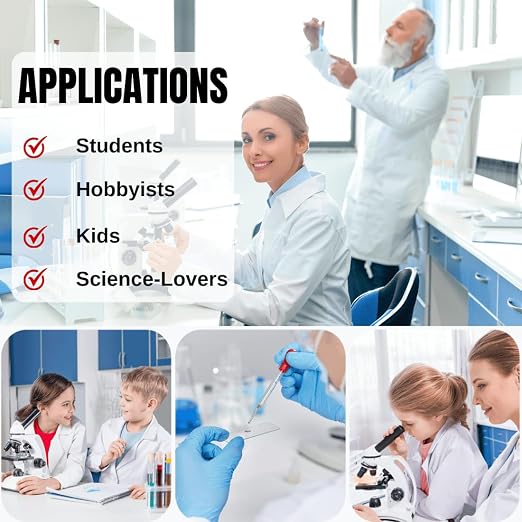 ZEEGOO Microscope Slides and Covers, 100 Glass Slides + 200 Coverslips | Pre-Cleaned, Safe Ground Edges, 45°Corners, High Clarity, Easy to Use, Fits Most Microscopes, For Students, Beginners, Class