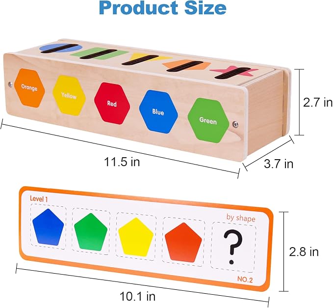Montessori Magnetic Color Shape Sorting Matching Box, | Blue Wooden Educational Toy, Early Learning, Fine Motor Skills, For kids