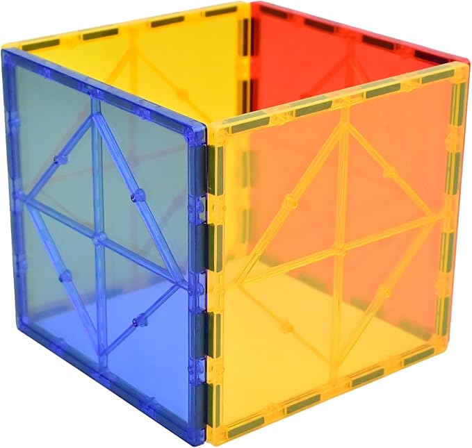 Gemmicc 12 PCS Large Magnetic Tiles,Jumbo Magnet Base Plates,STEM Magnetic Building Blocks for Kids Boys Girls