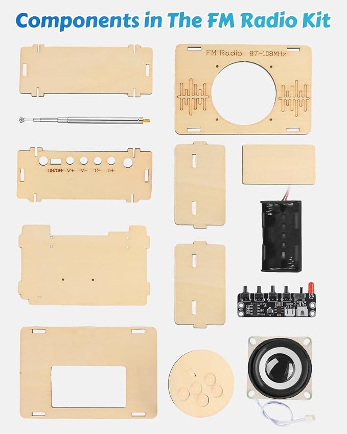 Poraxy Science Kits for Kids Age 8-12 12-14, STEM Kits 8-10, Build Your Own FM Radio Kit, Electronic DIY Experiment Engineering Building Project, Toys Gifts for Teen Boys Girls 9 11 13 15 16+