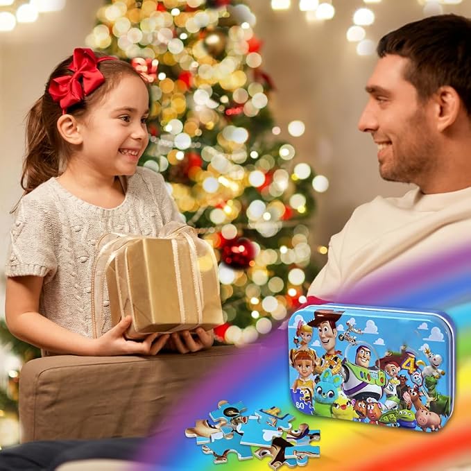 NEILDEN Jigsaw Puzzles 60 Pieces Puzzles for Kids Ages 4-8 Learning Educational Toy Puzzles for Children Girls and Boys Packed in Tin Box (CS-WJ-Z)