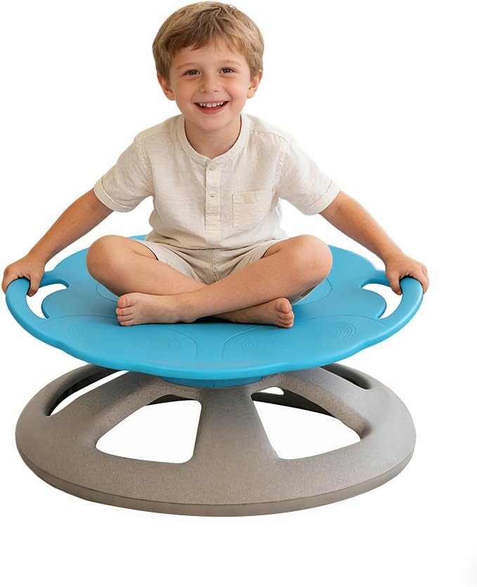 FERUERW Spinning Chair for Autistic Kids with Handle, Sensory Products | Sensory Toy Gifts for Children with ADHD/Autism, 220LBS Weight Capacity, Training Body Coordination, 3+ Years (Blue)