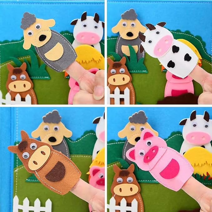 Montessori Farm Busy Book for Toddlers,Montessori Toy for 3 4 5 Years Old Boy Girl-Busy Quiet Book with Life Skills, Color Sorting, Counting Number, Autism Sensory Toy for Airplane Travel