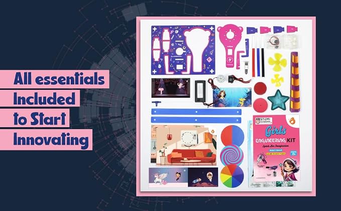 Butterfly EduFields 100+ Girls Engineering Science Kit for Kids Age 8-12 | 100+ STEM Projects & Science Experiments | Educational Learning Toy | Birthday Gifts for 8 9 10 11 12 Year Old Girls
