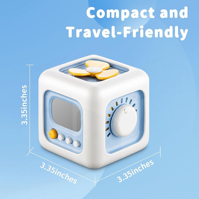 SOCBTNSO Montessori Busy Cube Travel Toy for Toddlers | Learning Fine Motor Skills, Birthday Gifts for 1 Year Old and 12 Months Baby