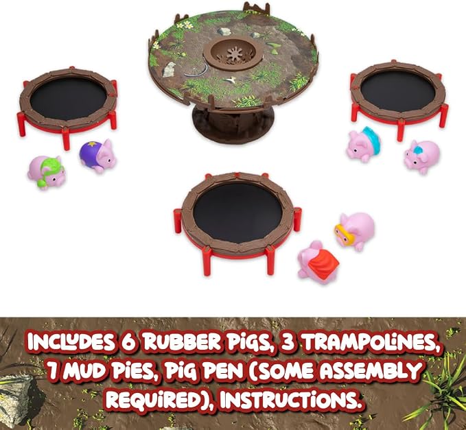 Pigs on Trampolines Board Games for Family Night Hand-Eye-Coordination Game | Family Game, Kids Games, Multi-Player, Board Games for Family Night, Preschool Toys, Hand-Eye-Coordination Game