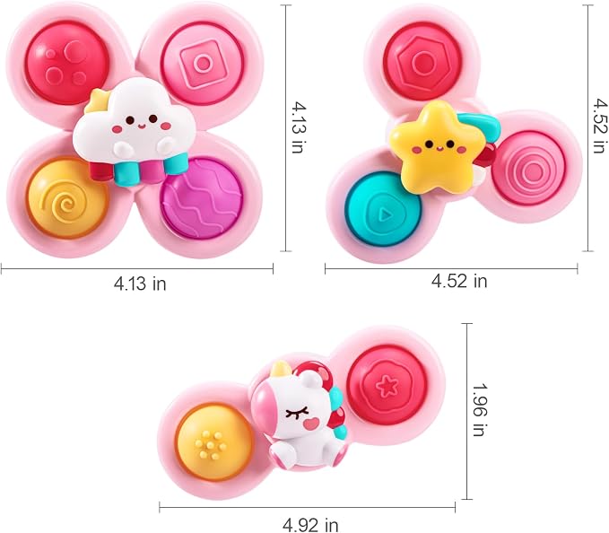 Pop Suction Cup Spinner Airplane Travel Toys for 1 Year Old Boy Girl | Novelty Spinning Tops Infant 12 18 Months,1 2 Year Old Boy Birthday Gift for Toddlers ,Sensory Baby Bath Toy Kids Ages 1-3