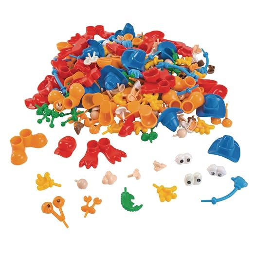 Colorations - BUILDME Creative Creatures Dough Builders (Includes 260 pieces) - Dough & Molding Clay Accessories for Kids - Screen-Free Play Time - Builds Animals & Characters | Body Pieces and Eyes for Play Dough, Ages 3 and up, Screen-Free Play, Crea...
