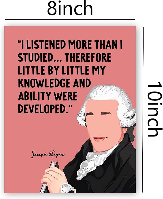 AIOCDIT Inspirational Music Wall Art Canvas Prints,Vintage Motivational Art Posters Boys Room Bedroom Wall Decor Classroom Library Aesthetics Decorations Set of 6 (8"x10",Unframed).