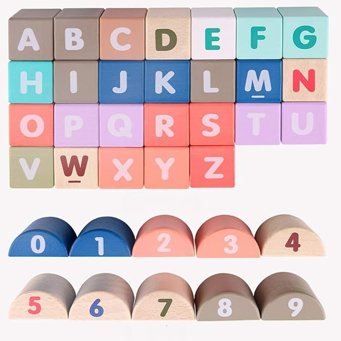 umbresen 115 Pcs Wooden City Building Blocks Set, Colorful Stacking Preschool Educational Toys for Toddlers Boys Girls Gifts with 20 Pcs Floor Jigsaw Puzzle and Storage Bag (City Building Toy Set)