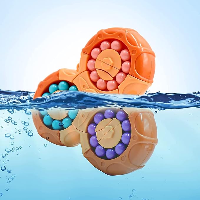 SUOXU Magic Bean Rotating Brain Teaser Finger Puzzle Toy,Boys Girl Handheld Spinner Stress Anxiety Relief Ball Game Sensory Toys, Gift for Kids Ages 3Above Easter Christmas Birthday New Year (Blue)