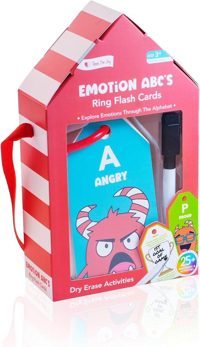 Open The Joy Dry Erase ABC Emotion Flash Cards – Kids SEL Learning Set
