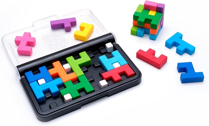 SmartGames IQ Quub – 2-in-1 Travel Logic Puzzle & 3D Cube Building Game with Soft Touch Pieces, 120 Challenges, STEM Brain Teaser for Kids and Adults, Ages 6 - Adult