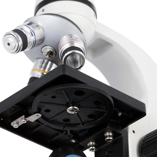 AmScope M150C-PS25-WM Compound Monocular Microscope, WF10x and WF25x | 40X-1000X Magnification Range Compound Biological Microscope Built-In LED Illumination Brightfield Imaging Built-In
