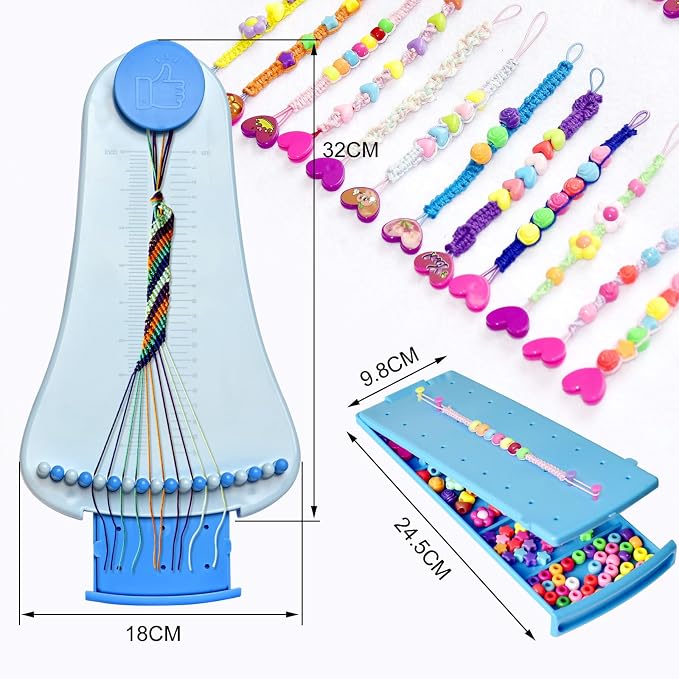 Friendship Bracelet Making Kit toys ,ages for 8 9 10 11 12 Year Old Girls, Kids Travel Activity Set,diy kit,Arts and Crafts Bracelets String Maker Kit ,Great Christmas Birthday Gifts (lt blue-blue)