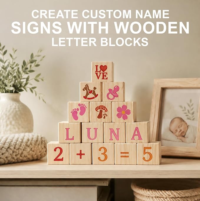 117Pcs Baby Blocks for Baby Shower, Gender Reveal & 1st Birthday | Fun Party Activity for Signatures & Doodles | Creates Personalized Nursery Decor | Ideal Keepsake for Parents & Growing Baby